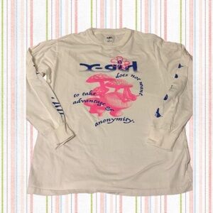 White Mushroom Graphic Long Sleeve Top X Girl brand - Urban Outfitters